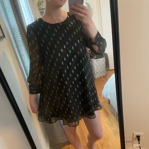 Black Polka Dot BB Dakota Long Sleeved Dress